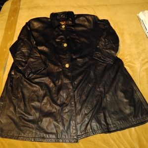 Women's Black Leather Coat